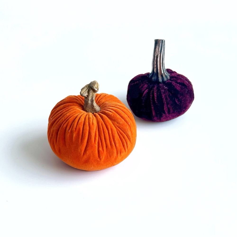 Anthropologie Mini Cloth Pumpkins Set of Two